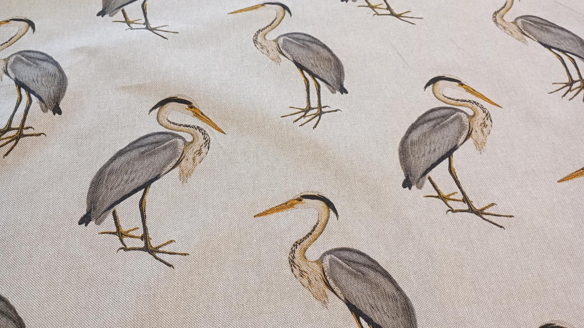 Heron Beige Linen Look Fabric, 140cm width, per half metre