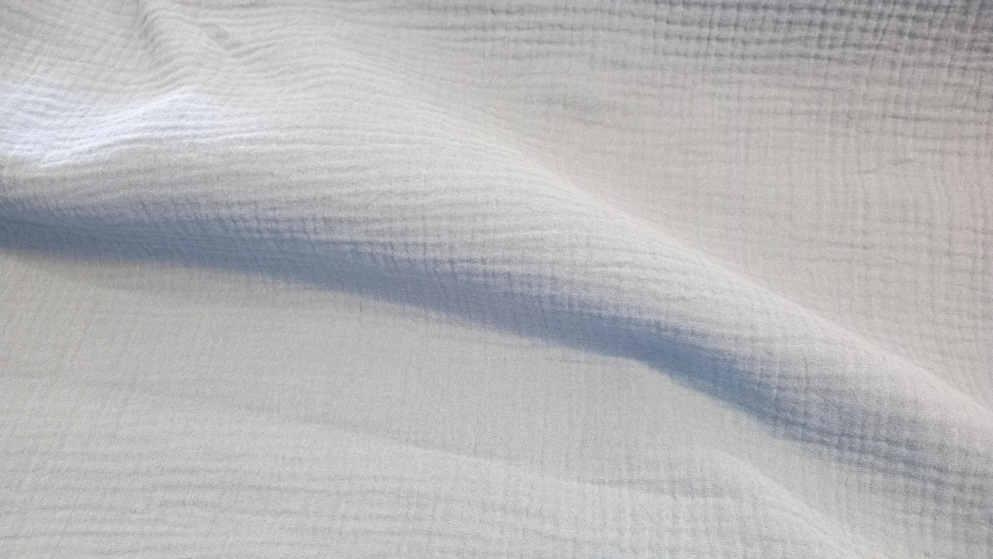 Denim Blue 100% Cotton, Double Gauze Muslin Fabric, PER HALF METRE