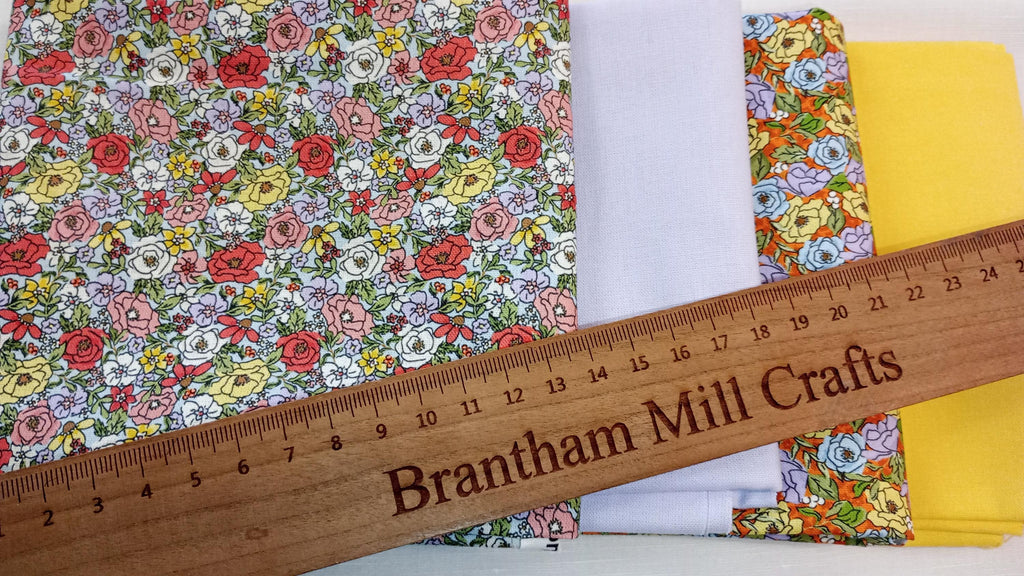 Tiny Floral Print Cotton Fat Quarter Bundle with 2 metres of ribbon