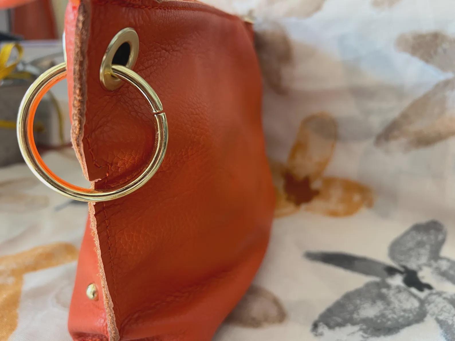 Studded Crossbody Bag | Genuine Leather Statement Bag with Gold Details | Zipped Shoulder Bag | Colourful Everyday Bag | Top Mill