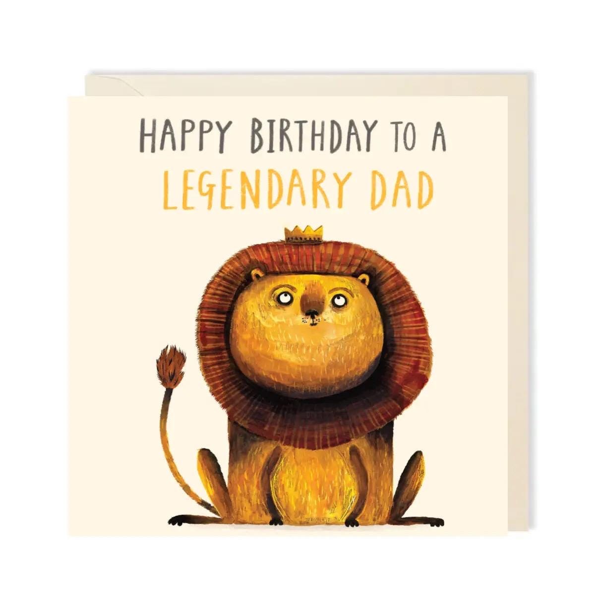 Legendary Dad Lion Birthday Greeting Card | Dad Birthday