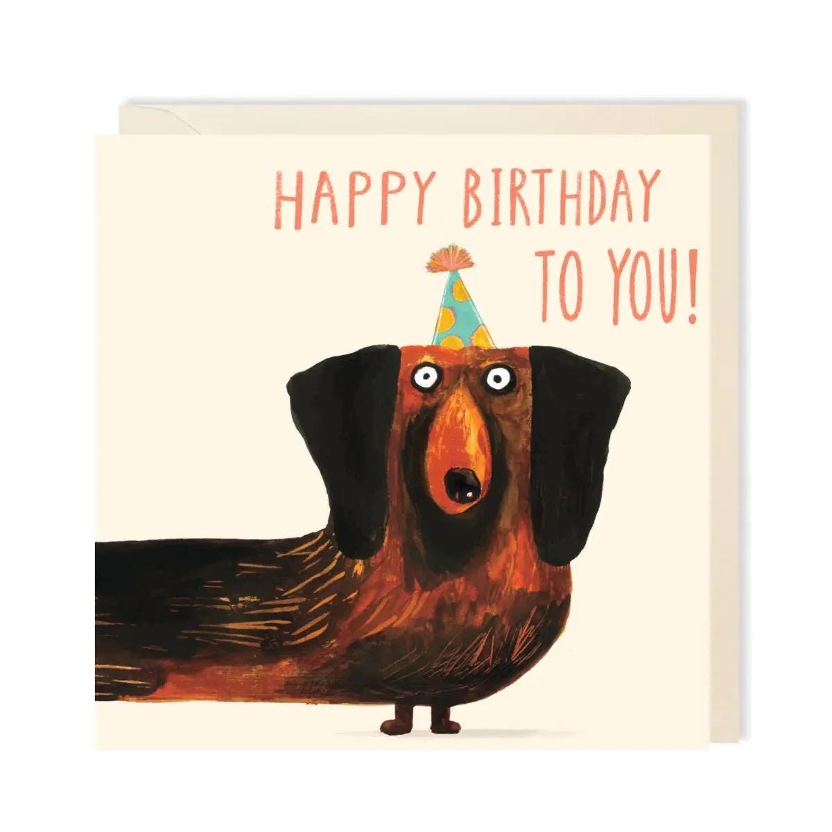 Sausage Dog Birthday Card | Dachshund Greeting Card