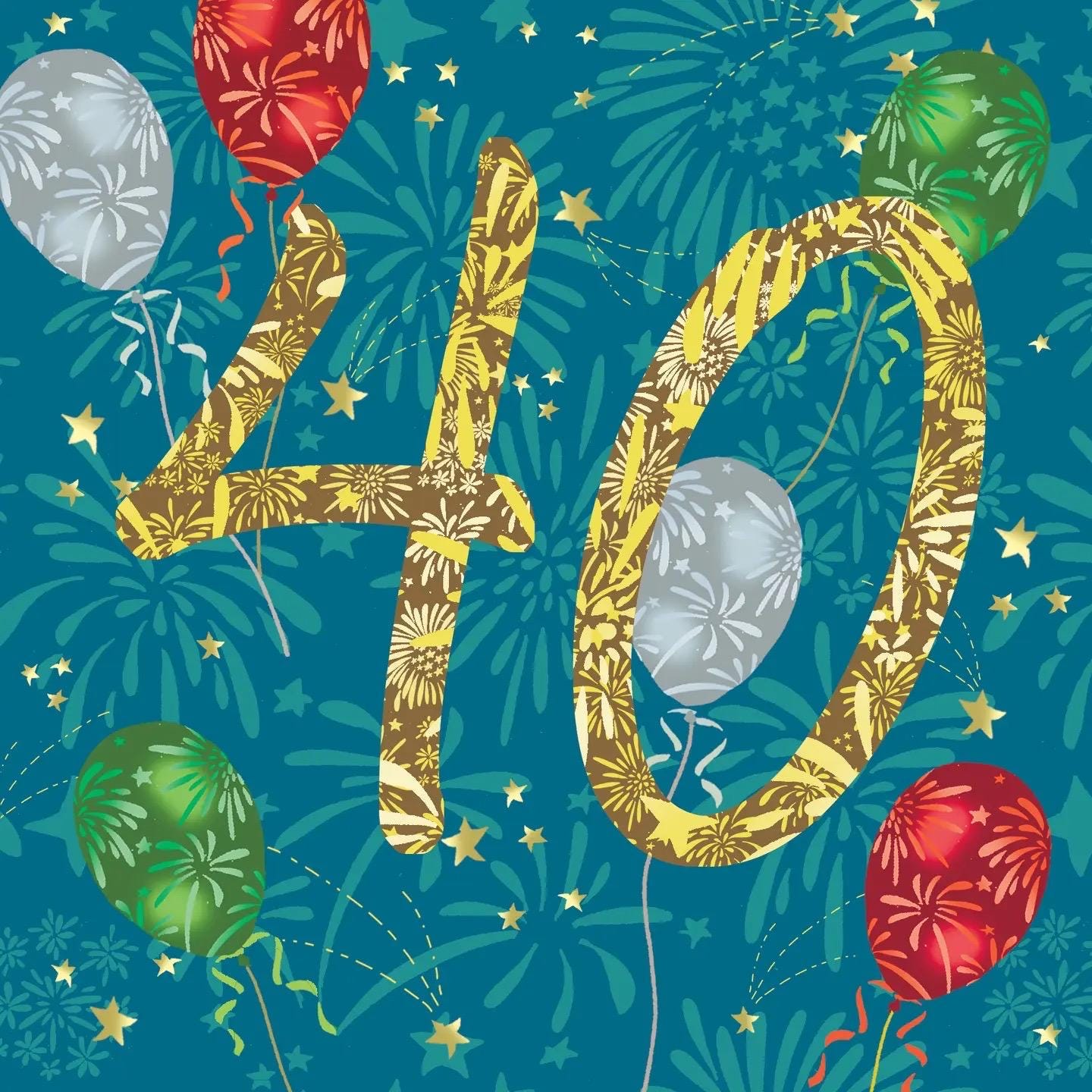 40th Birthday Card For Him or For Her