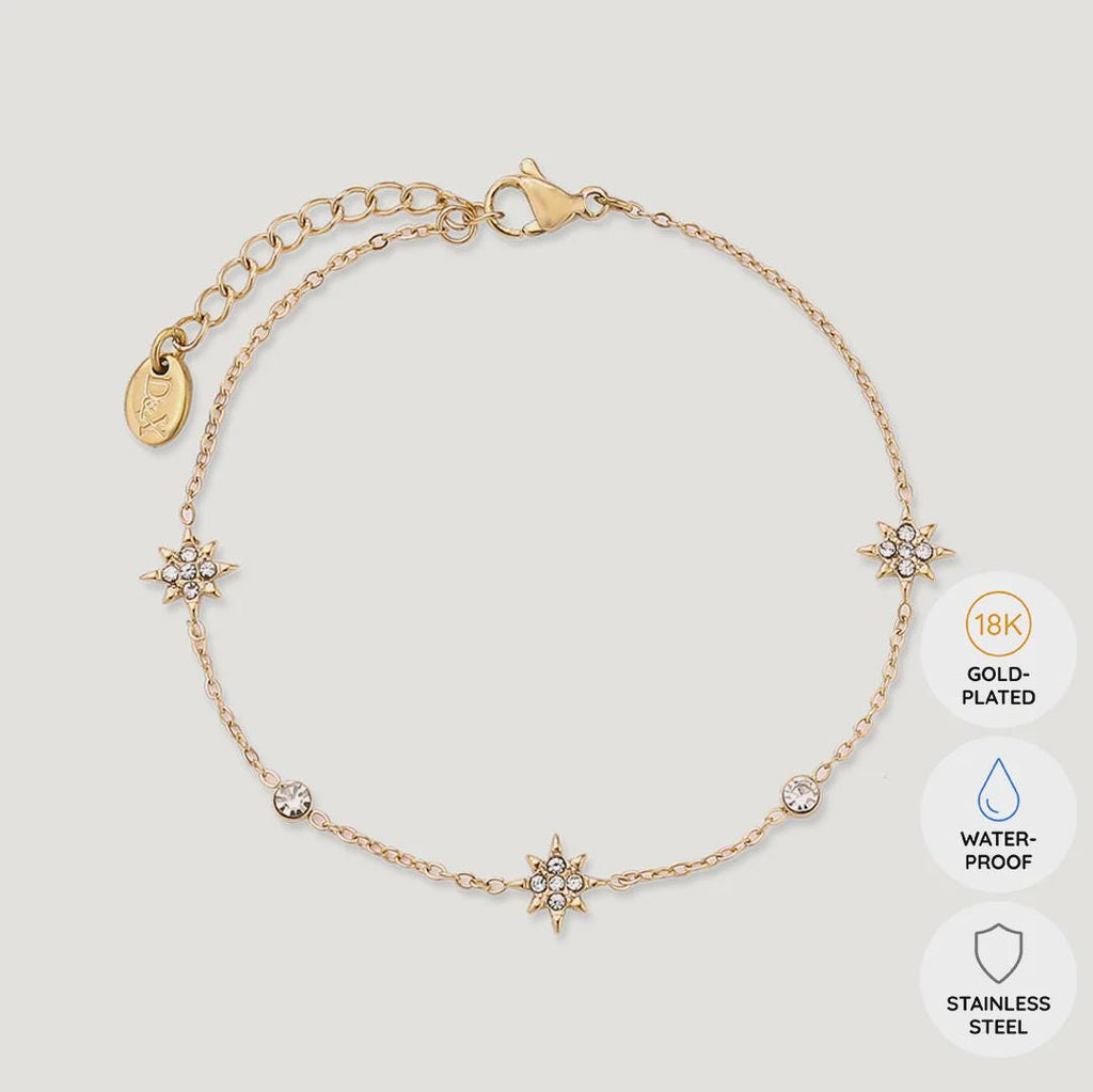 Vibes | Celestial Sparkle Clasp Bracelet | 18K Gold-Plated
