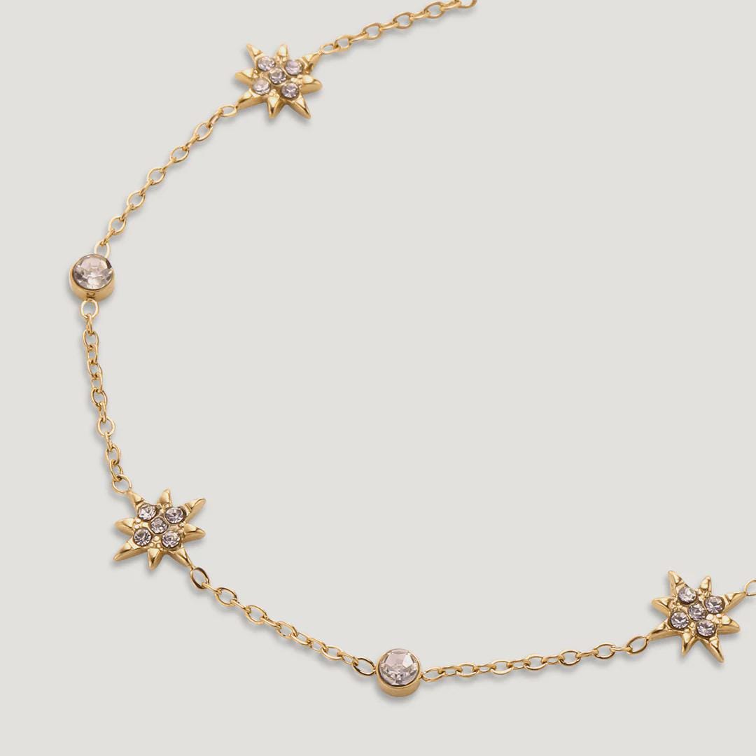 Vibes | Celestial Sparkle Clasp Bracelet | 18K Gold-Plated