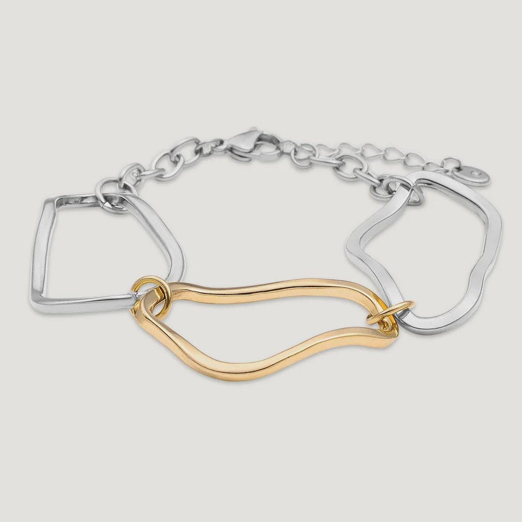 Vibes | Freeform Link Bracelet | 18K Gold & White Gold-Plated. UK Dispatch. Gift