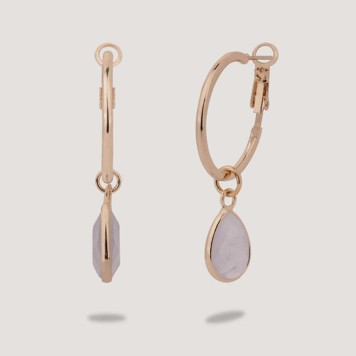 Moonstone Lever Earrings In Gold-Tone