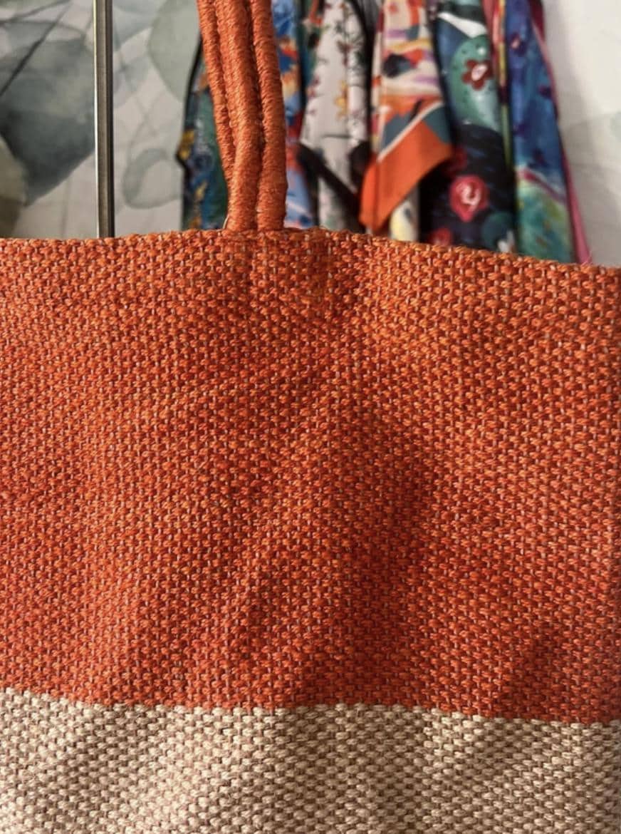Two-Tone Jute Tote Bag | 100% Natural & Handwoven