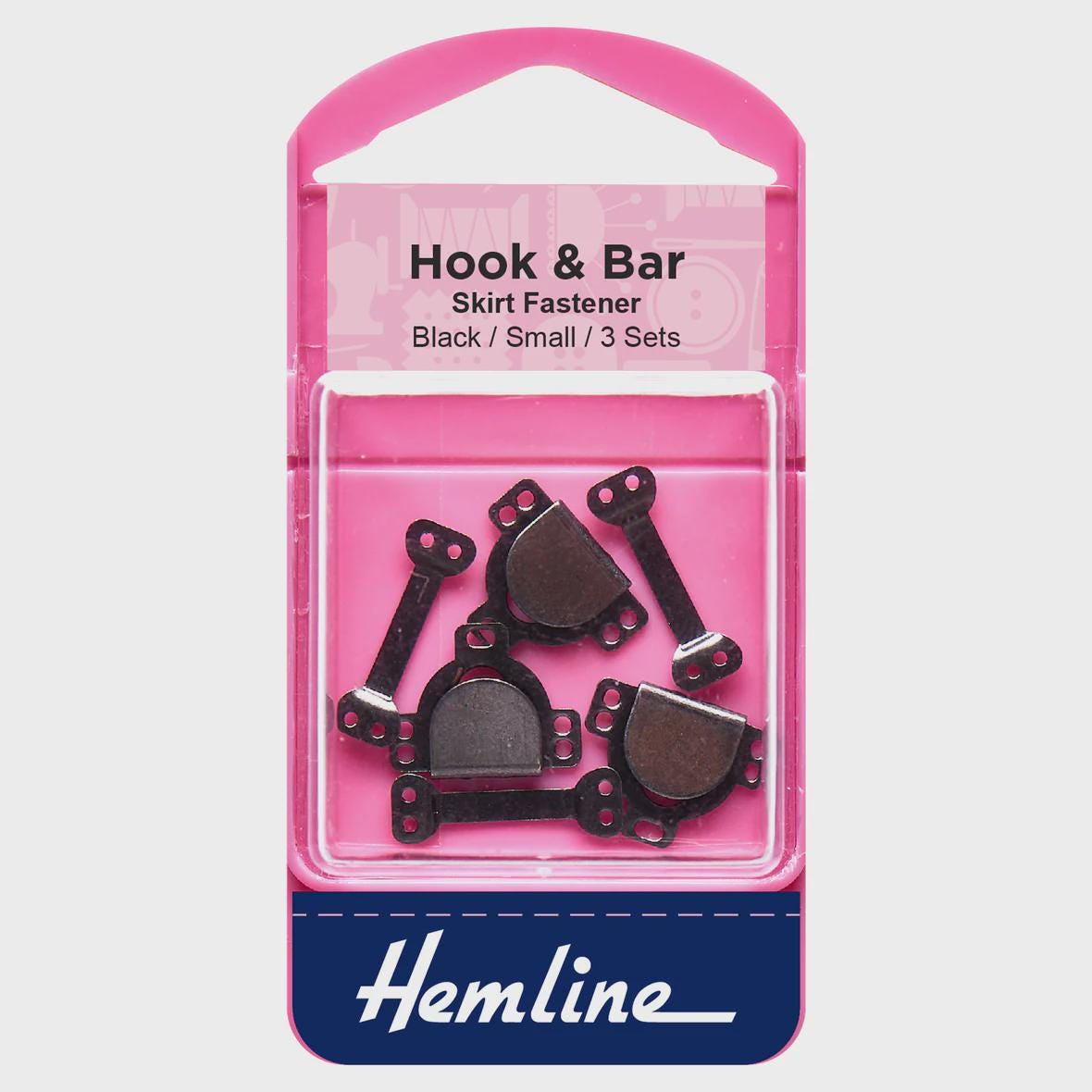 Hemline Hook and Bar: Small, Black, Pack of 3