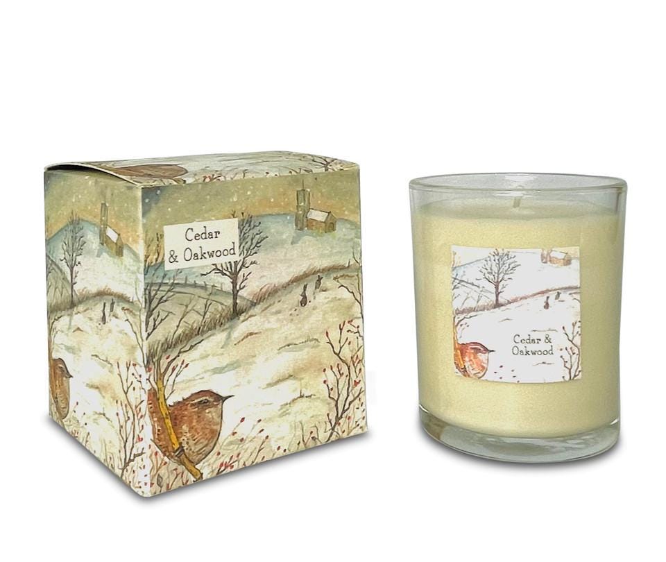 Cedar & Oakwood 20cl Wildlife Illustrated Candle by Heaven Scent