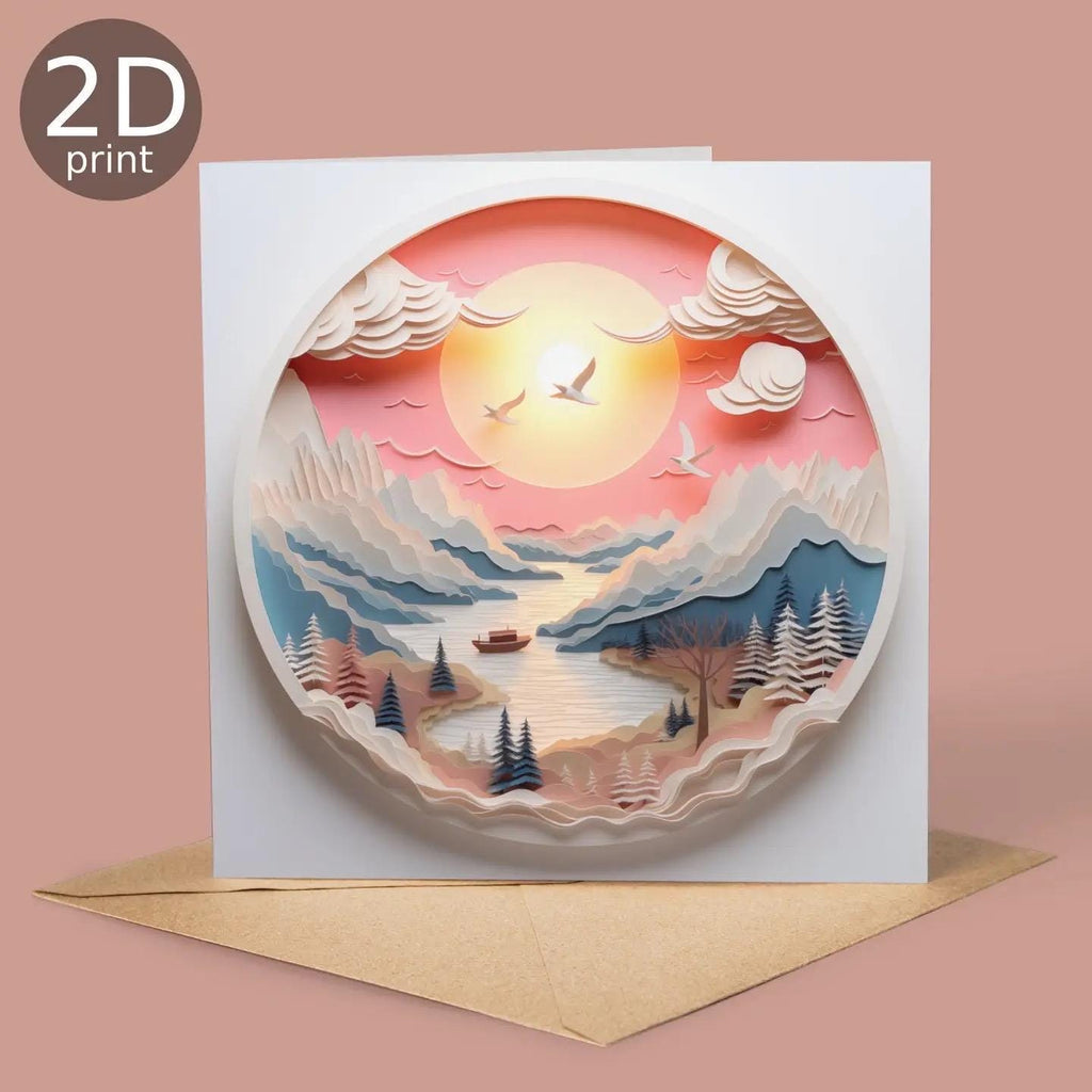 Sunset Landscape 2D Printed Card