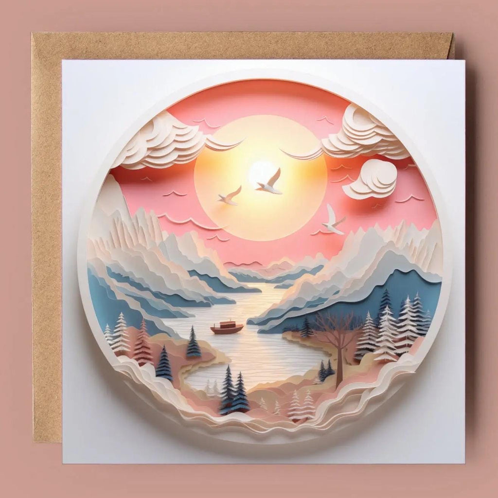 Sunset Landscape 2D Printed Card