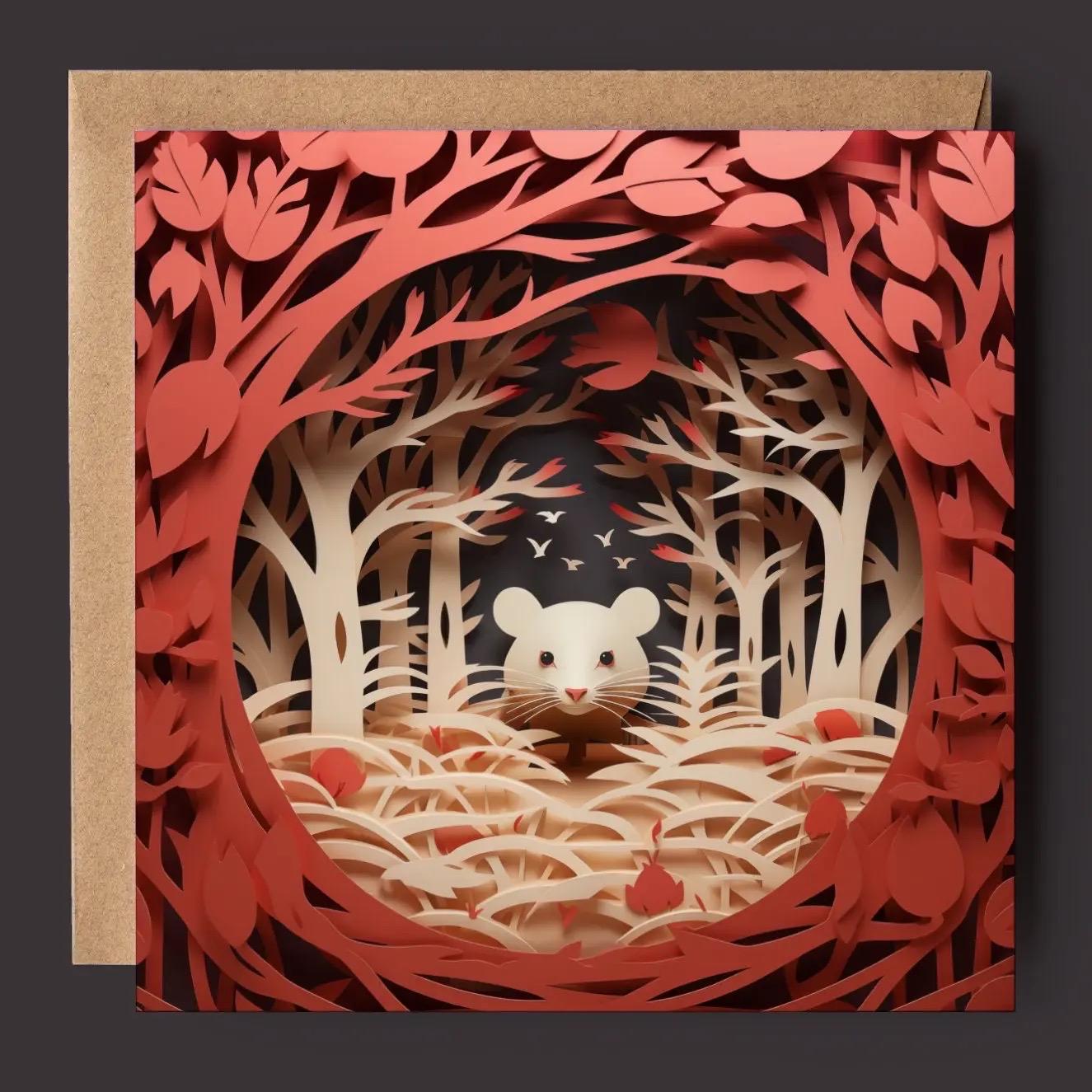 Woodland Mouse 2D Printed Card