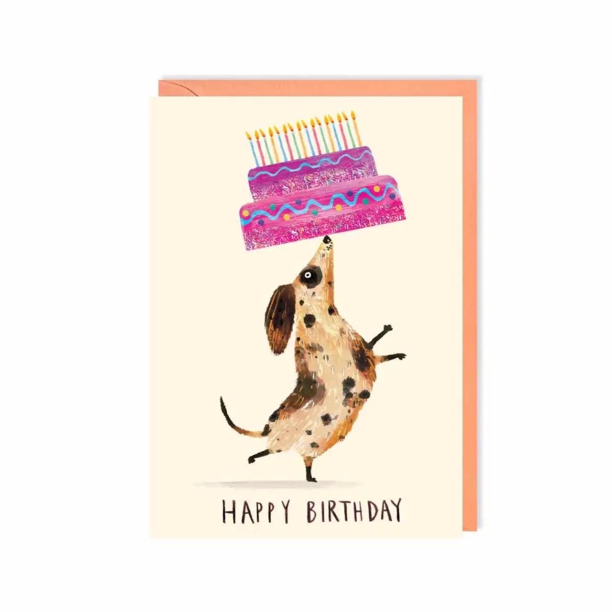 Birthday Cake Dog Greeting Card