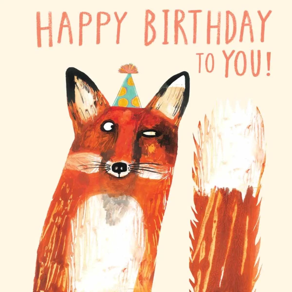Birthday Fox Greeting Card | Funny Animal Birthday Card