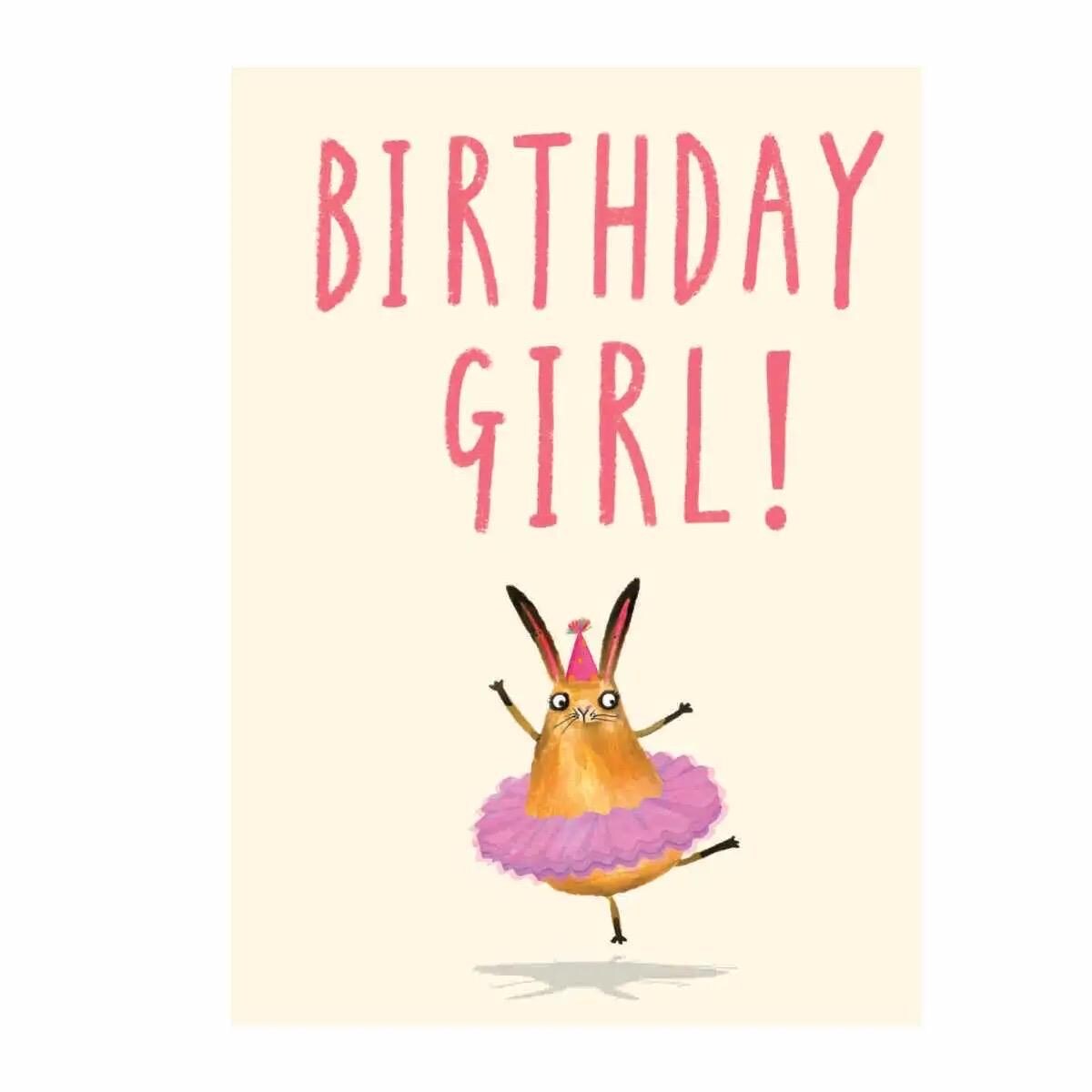 Birthday Girl Bunny Greeting Card