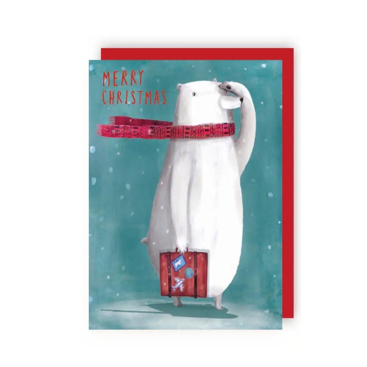Christmas Polar Bear Card | Traditional Christmas Card
