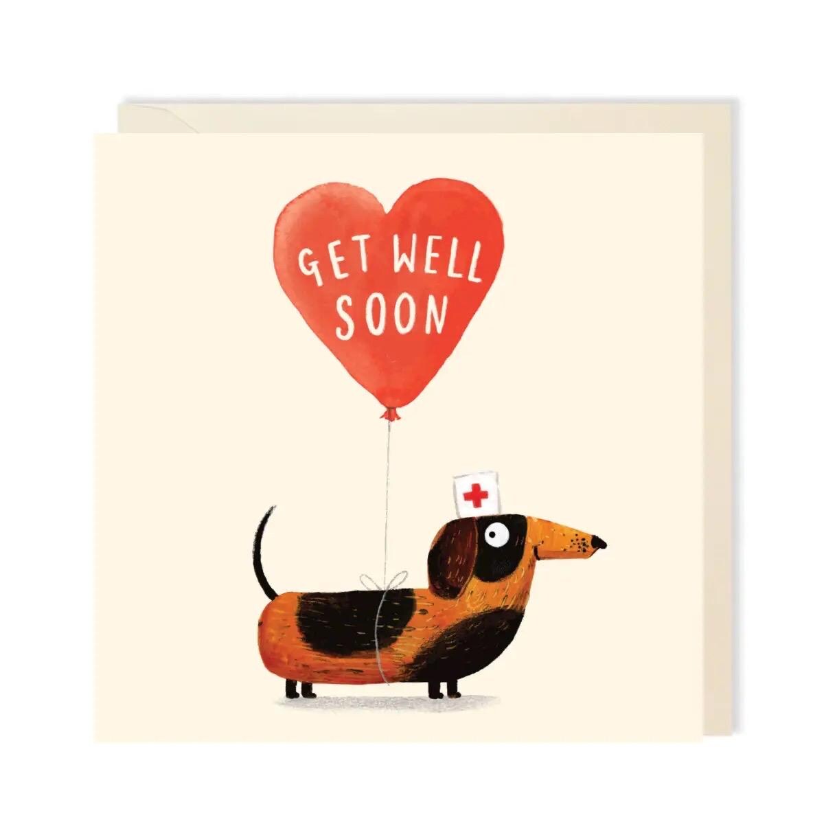 Get Well Soon Happy Puppy Greeting Card