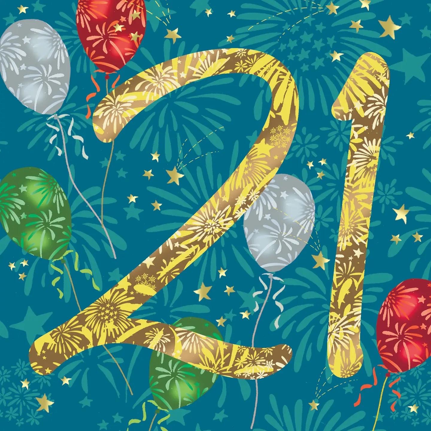 21st Birthday Card For Him or For Her