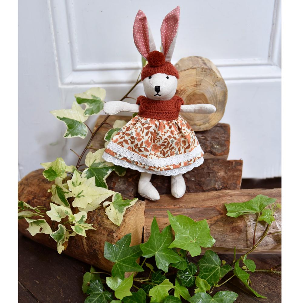 Rabbit With Autumnal Dress Hand Crochet Jumper & Hat