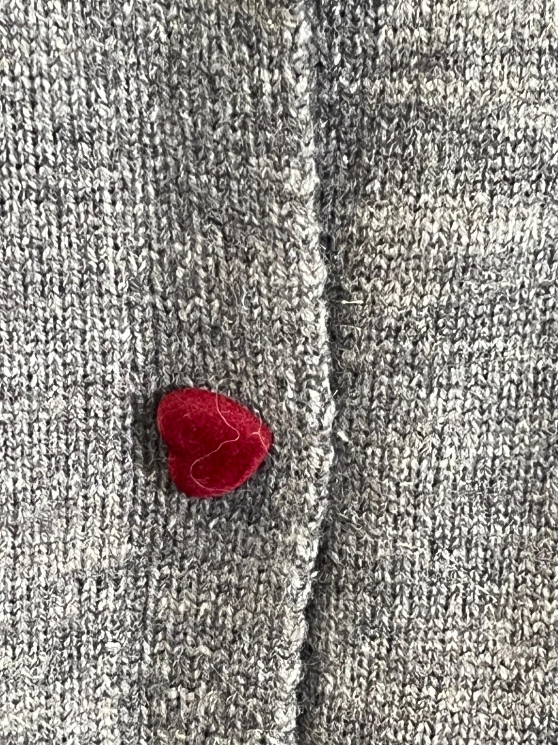 heart button stitch cardigan