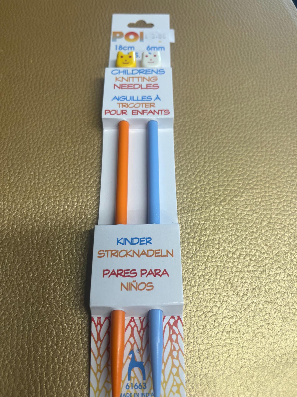 Pony Children's Knitting Needles. 6 mm, 18cm