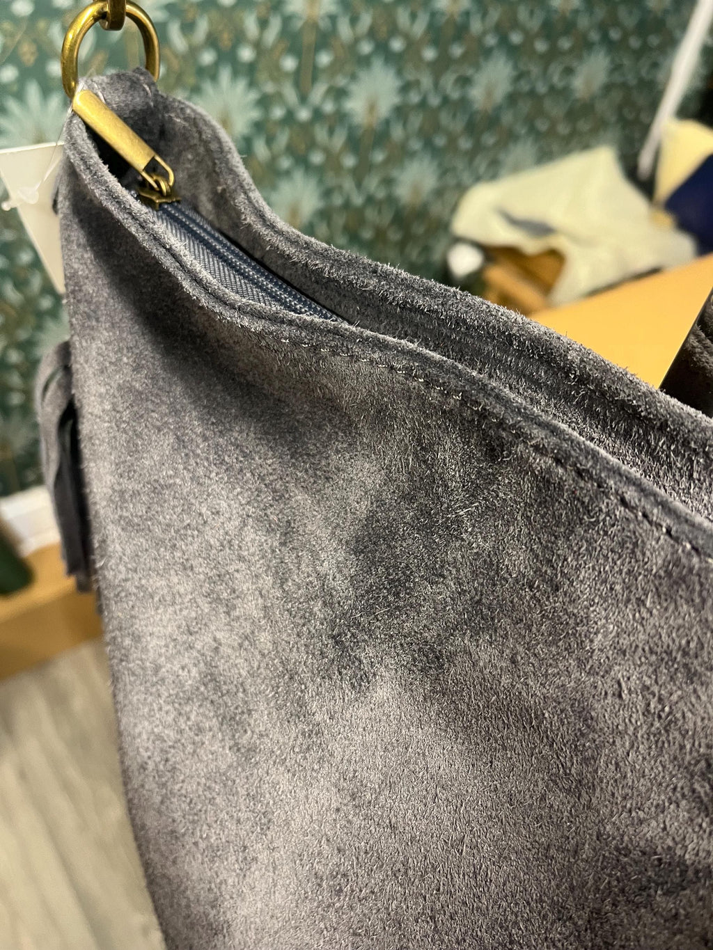 Genuine suede bag