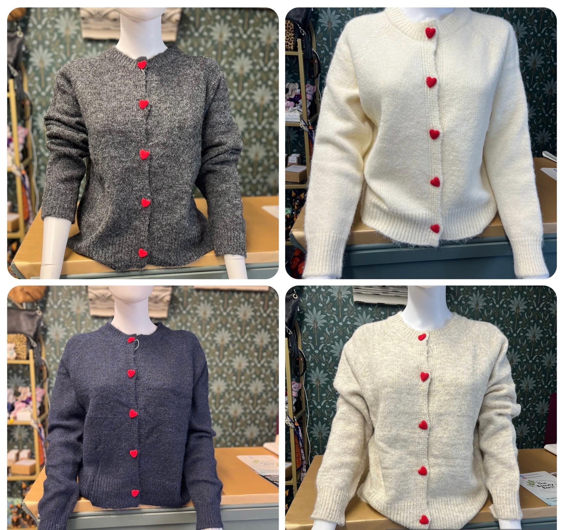 Cardigans heart button